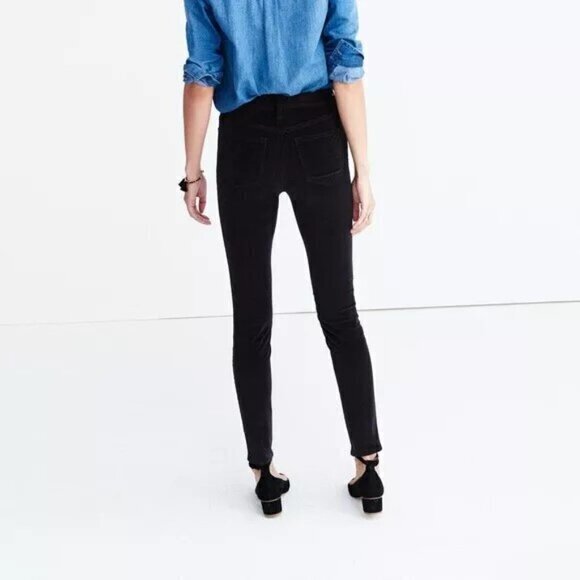 MADEWELL 9" High Riser Skinny Skinny Jeans Pant in Black Velvet~F8996- Size 27 - Picture 2 of 15